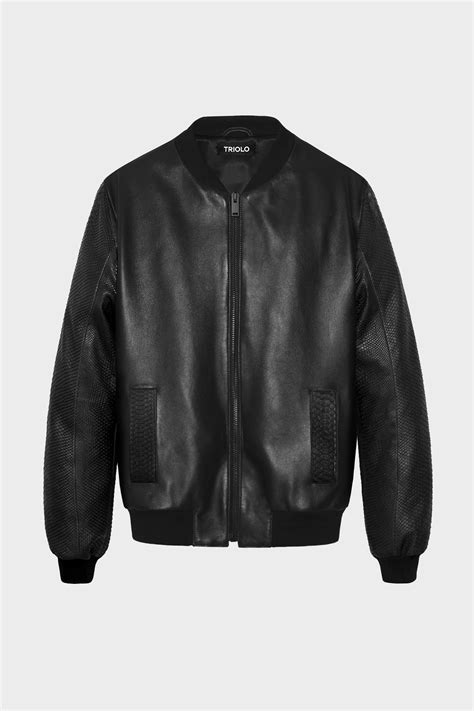 collezione prada 2020 bomber nero con pelliccia|Bomber in pelle in Nero .